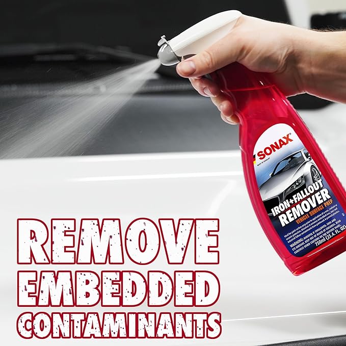 SONAX Iron+Fallout Remover | High-Performance Decontamination Spray for Paint & Wheels | Dissolves Stubborn Iron Deposits, Industrial Fallout, & Lime Stains | Easy Application | 513505 | 5L
