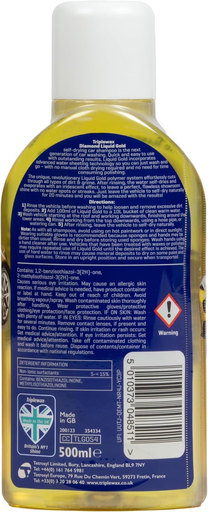 Triplewax Liquid Gold Car Polish 17 fl oz Premium Car Wax and Polish for Deep Gloss Shine and Long-Lasting Paint Protection Safe on Clear Coat, Paint and Finishes