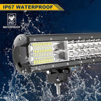 AUXTINGS 45 inch 612W LED Light Bar Triple Row Spot Flood Combo Beam Off Road Lights Waterproof Work Light with Wiring Harness for Jeep Trucks SUV ATV UTV Boat Lights, 12V 24V