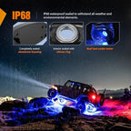 Nilight LED Rock Light 4PCS Underglow Wheel Well Pods Waterproof Exterior Underbody Roof Rack Side Lamps for Car Truck Pickups ATV UTV SUV Motorcycle Boat, Blue Color