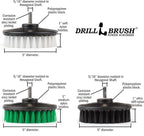 Drillbrush 3 Brush Kit - Drill Brush Cleaning Supplies - White Soft for Leather, Glass, Carpet - Green Medium for Kitchen, Bathroom, Tub, Sinks, Flooring - Black Ultra Stiff for Garage Floors, Stone