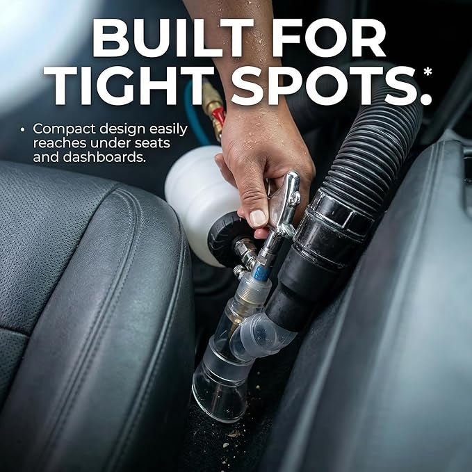 LE LEMATEC Car Wash Equipment: High Pressure Foam Cleaning Gun, Extractor Vacuum Set, Stainless Nozzle for Automotive Detailing, Carpet, Upholstery, Surface Cleaning (LE-WT-0100SB)