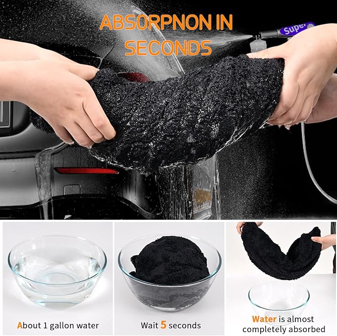 2 Pack Microfiber Car Drying Towels 1200 GSM , 36x24 Inch Extra Large Double Twisted Pile, Edgeless Car Wash Towels, Ultra Absorbent,No Streak, Scratch or Water Spot Towel for Cars&Trucks(Gray)