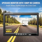 Upgrade Backup Camera Monitor Kit 7" HD 1080P Monitor IP69 Waterproof Rearview Reversing Rear View Camera for Truck Trailer RV Pickup (TZ101)