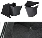 BASENOR 2025 2026 Tesla Model Y Trunk Storage Bins, (Proprietary Design) Trunk Organizer with Carpeted Lid, Rear Trunk Side Storage Box for 5-Seats Model Y Juniper Interior Accessories