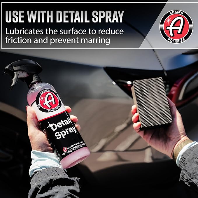Adam's Clay Block (2pk) - Reusable Hybrid Clay Bar Sponges that Remove Embedded Residues Like Brake Dust, Paint Overspray, & Stuck-On Dirt from Your Car, Truck, Van, or RV Surfaces