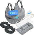 Zomaple Mastectomy Recovery Pillow with Strap, Swirly Gel Pack, Seat Belt Cover & Shower Lanyard – Post-Op Essentials, Breast Augmentation/Reduction & Recovery Supplies – Washable Cover for Comfort