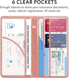 CoBak Car Registration and Insurance Holder - Vehicle Glove Box Car Organizer,Auto Truck Comparment Accessories Case with Magnetic Closure for Essential Document,Driver License,Cards