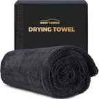 1200 GSM Microfiber Car Drying Towel – Extra Large 24” x 36”, Streak-Free, Scratch-Free, and Ultra-Absorbent for Effortless Car Detailing, Double Twist Pile & & Edgeless Design