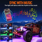 RGB LED Rock Lights 8 Pods - Multicolor Underglow Neon Light Kits, Underbody Lamp Waterproof with APP/Remote Control & Music Mode for Pickup Car Off Road SUV ATV Vehicle