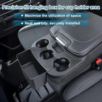 RAVOTOM Center Console Hanging Organizer Box Compatible with 2013-2024 Dodge Ram 1500 & 2013-2026 Ram 2500/3500 Interior Accessories Cup Holder Expander Storage Box (Jump Seat Only)