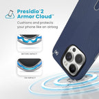 Speck Blue iPhone 16 Pro Case MagSafe and ClickLock - Slim Phone Case iPhone 16 Pro - iPhone 16 Pro Phone Case - Presidio 2 Grip - Coastal Blue/Dust Grey