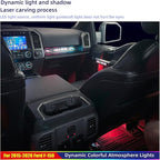 Ambient Light Kit for 13th Gen Ford F-150, 2015-2020 Chrome Interior Inner Door Handle Cover, Door Opening Warning, 256-Color, SYNC 3 Controlled Light Brightness, F150 Truck Accessories Replacement