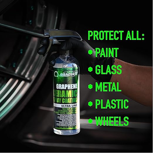 Nanoskin Graphene Ceramic Spray Coating 5 Gallons – Water Based Super Hydrophobic Spray Substitutes Car Waxes, Paint Sealant, Top Coat Polymer | Apply After Car Wash, Clay Bar, Car Polisher Buffer