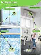Curved Car Wash Brush Mop 47" with Long Handle Sturdy Metal Pole 3 Grip Points Washing Wand Auto Cleaning Tool Kit Scratch-Free Chenille Microfiber Soft Duster for Cars RV SUV Truck Caravan Van Window