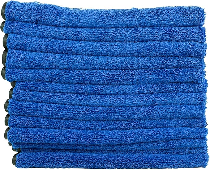 Zwipes 606-13 13 Pack Large Microfiber Cloth, Ultra Plush & Absorbent, Perfect Cleaning, Wash or Car Detailing-16 x 16" (12 Towels + 1 Free), 13 Pack