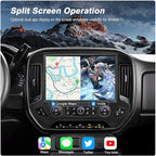 13.1" QLED Car Radio Stereo Upgrade for Chevy Silverado & GMC Sierra 2014-2018, 8-Core Head Unit 4GB+64GB with CarPlay/Android Auto, 2K Touch Screen and 1080P Backup Camera (6+128 Black)