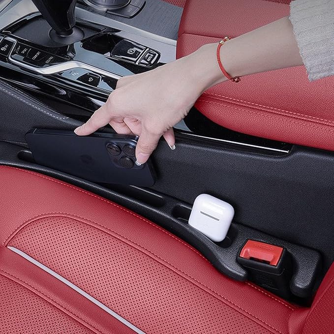 2Pcs Car Seat Gap Filler Organizer Compatible with Toyota Camry, Soft Foam Seat Side Gap Filler with Storage Avoids Things Falling, Fill the Gap Between Seat and Console