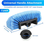 Tanlade 2 Pcs Car Wash Brush Head with Soft Detailing Bristle Flow Through Car Cleaning Brush Exterior Wash Equipment for Auto Truck RV Boat Camper(10 Inch,Blue)