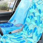 Hahafelt 4 Pack Car Seat Towel Covers with Storage Bag, 63 x 32 Inch Universal Non Slip Waterproof Sweat Protector for Car Truck, Gym Swimming Running, Machine Washable (Ocean Landscape)