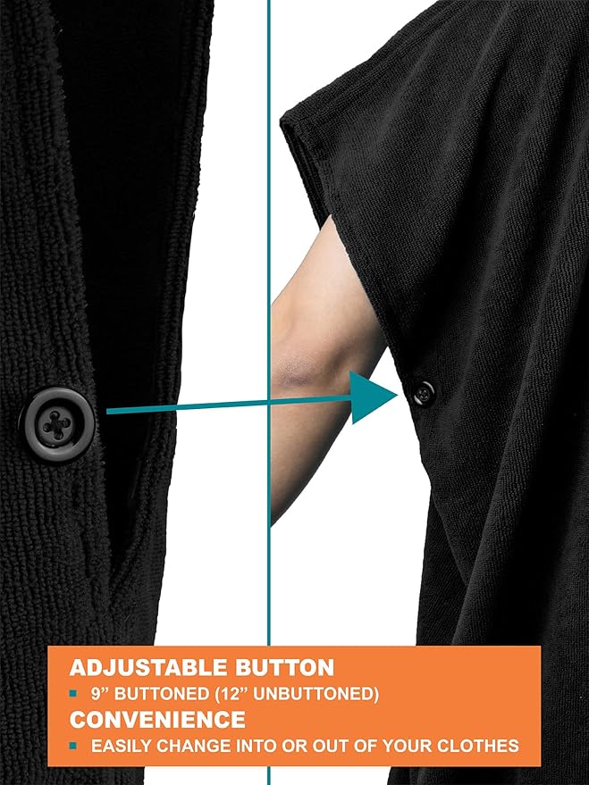 SUN CUBE Surf Poncho Changing Robe with Hood | Absorbent Quick Dry Microfiber Wetsuit Changing Towel with Pocket for Surfing Men Women