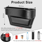 Car Seat Gap Filler, 2 Pack Car Seat Gap Filler Organizer with Cup Holders & 2 Seat Hooks, Car Console Storage Organizer, Car Organizer Front Seat for Storing Phones, Keys, Drinks, Sunglasses