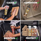 Chemical Guys Leather Cleaner and Conditioner Detailing Kit - Leather Care Kit For Natural, Synthetic, Faux, Pleather, and More for Car Interiors, Apparel, Furniture, Boots & Accessories - 9 Items