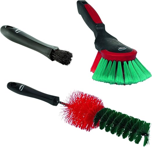 Vikan 521052 Interior & Exterior Brush Set w/ 3 Brushes, Transport Line