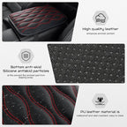 Amiss Auto Center Console Pad, Universal Waterproof Armrest Seat Box Cover, Car Interior Accessories, Leather Auto Armrest Cover Protector for Most Vehicle, SUV, Truck (Red Line)