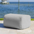 Big Joe Solvana Outdoor Ottoman, Performance Linen Weather-Resistant Fabric, Ottoman Only, Port Gray