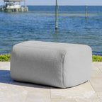 Big Joe Solvana Outdoor Ottoman, Performance Linen Weather-Resistant Fabric, Ottoman Only, Port Gray