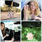 Tallew 12 Pack Car Air Freshener Dog Paw Shape Hanging Pet Lovers Funny Cute Spring Car Scents Air Freshener Rearview Mirror Pendant Cute Pet Odor Eliminating, Mixed Scents