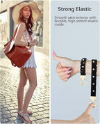 WEESMILE Keychain Wristlet, Stretchy Key Chain for Car Keys with D ring, Cute Scrunchie Wrist Bracelet for Women Men