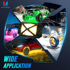 MICTUNING C4+ RGBW Rock Lights, 16 Pods 360° Ultra Bright Pure Color Underglow Neon Lights, Bluetooth APP Control & Music Mode, IP68 Waterproof, for Trucks Cars ATV UTV Golf Cart (2 Year Warranty)