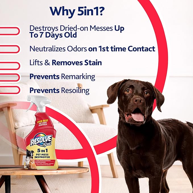 Resolve Pet Specialist Carpet Cleaner Spray – for Removal of Pet Stains & Odors Up to 7 Days Old, 22oz