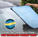 Chemical Guys Thirst Trap Microfiber Chamois Towel, Safe for Cars, Trucks, SUVs, RVs, Motorcycles, & More, 24"x28" (Blue) 2 Pack