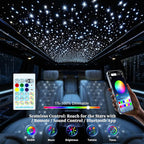 Starlight Headliner Kit 550 Piece Twinkle 0.03in*9.8ft/0.75mm*3m, 16W Starlight Headliner Music/Voice Activated Star Lights for Car, VASTFIRE RGBW Starlights for Theater Game Bed Room Ceiling