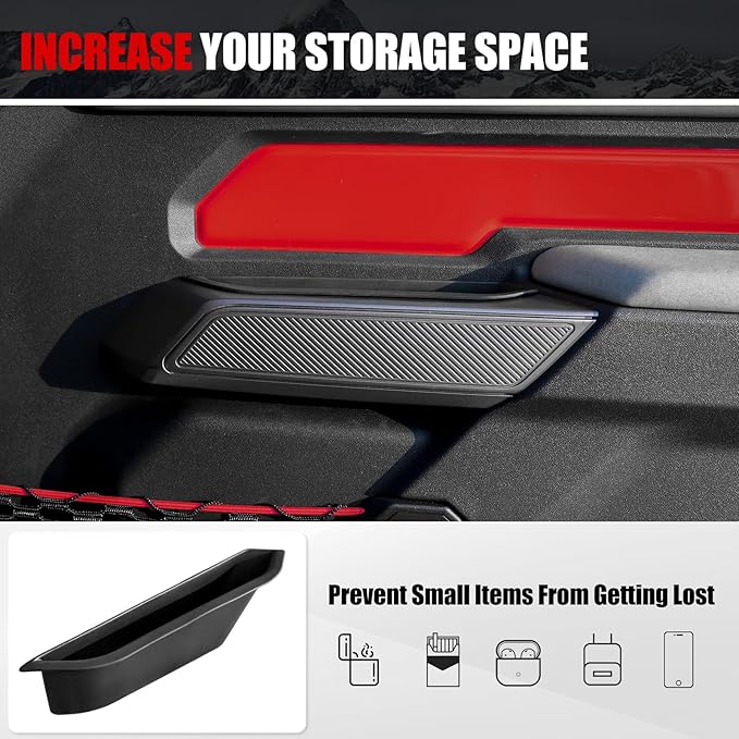 Mabett Storage Organizer Set for Ford Bronco 2025,2026 Accessories with Central Control Storage Set, Door Handle Storage Compatible with Ford Bronco (4 PCS Set)