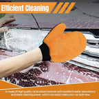 wuyaoyao 2PCS Car Wash Mitts, Soft Coral Fleece Cleaning Glove for Cars Washing, Scratch-Free & Lint-Free, Reusable Microfiber Wash Mitts, Automotive Cleaning Supplies, Car Accessories (Thumb Glove)