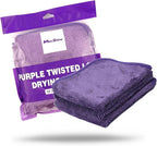 Maxshine Universal 3-Piece Purple 600GSM Microfiber Drying Towels – Single Twisted Loop, Ultra-Absorbent Plush Towels for Car Wash & Drying – Streak-Free Detailing Cloths (16" x 16")