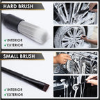 Yours Car Detailing Brush Kit, Interior & Exterior Car Cleaning Brush Set, Auto Detailing Tools for Interior Cleaner, 5 Pack, Black