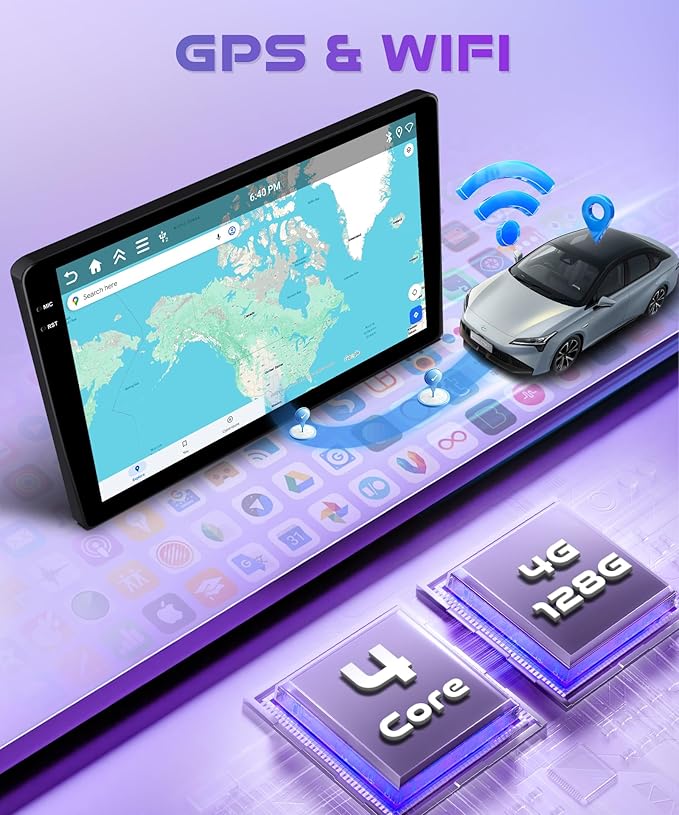 4Core 4G+128G Android 15 Car Radio for Toyota Corolla 2009-2013, Rimoody Car Stereo Wireless Carplay Andorid auto Mirror Link 9'' HD Touchscreen GPS WiFi Bluetooth 5.0 FM/RDS EQ-32 SWC Backup Camera