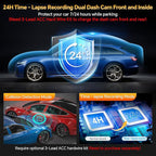3 Channel 4K Dash Cam Front Rear and Inside with 5G WiFi & APP Control, 4K/2.5K+1080P+1080P Dashcam for Car, Dash Camera with 64GB Card, 24H Parking Monitor, Night Vision, Loop Recording, G-Sensor