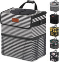 Vankor Car Trash Can for Car Cute, Bag Bin Hanging Waterproof Automotive Garbage Cans Leak Proof Vehicle Trash Can Stripe