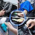 AUTODECO Car Cleaning Kit, Car Vacuum Interior Detailing Cleaner Kit with High Power Handheld Vacuum, Brush Set, Windshield Tool, Duster, Towels, Complete Car Care Tools for Women (Blue)