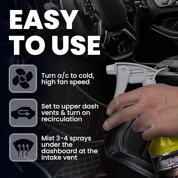 LANE’S Premium Car Air Freshener "Leather" - 128oz Water-Based, Long-Lasting Auto Scent Spray - Food, Pet, Odor Smell Deodorizer for Cars, Trucks, SUVs' Interior Leather, Carpet, Upholstery