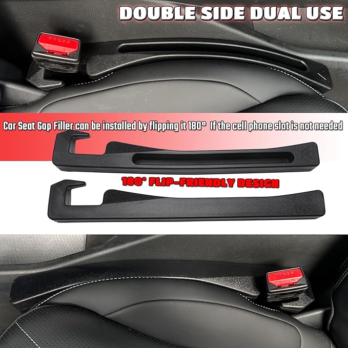 H-on-d-a Accord Seat Gap Filler, Car Seat Gap Filler Organizer Stop Things from Dropping Customized Interior Accessories for H-o-n-da, Black Pack of 2