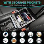 3PCS Center Console Organizer Combo Kit Compatible with 2018-2026 Jeep Wangler JL JLU 4xe Rubicon Sahara & Gladiator JT Accessories, Insert/Hanging Armrest Storage Box & Gear Shift Side Tray