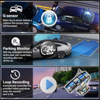UNITOPSCI Mirror Dash Cam 4 Inch Rear View Mirror Camera 1080P Front and Rear View Dual Cameras with 32G Card, Motion Detection, Night Vision, Parking Assistance, Loop Recording, 24H Parking Monitor