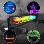 52" Curved RGB LED Light Bar 2X 4 Flood LED Pods with Chasing RGB Halo 16 Solid Colors Offroad Driving Fog Lights with Switch Wiring Harness